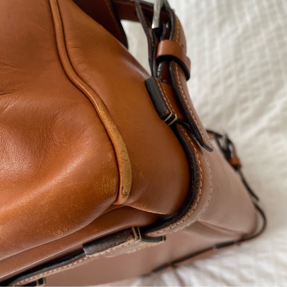 Ralph Lauren Leather Ricky Satchel Doctors Bag Brown Silver Turn Lock - Picture 12 of 14